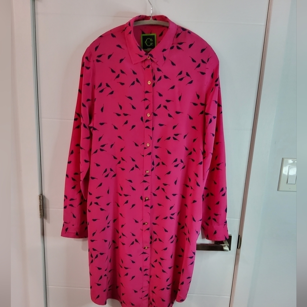 C.Wonder Silk Shirt Dress Size XL